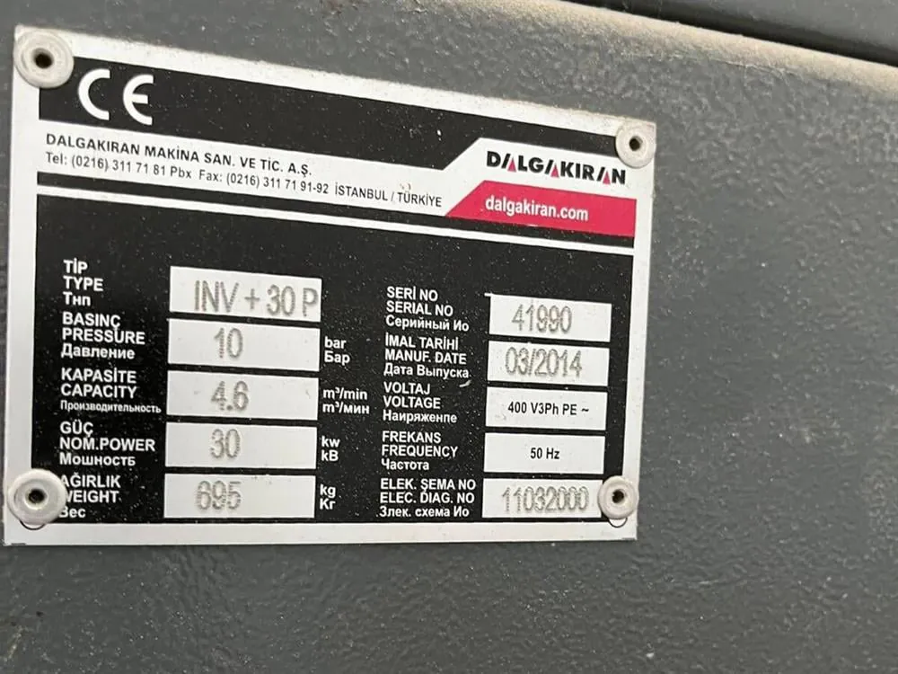 Dalgakıran Inversys Plus 30 P Vidalı Kompresör (2014) — 3/3