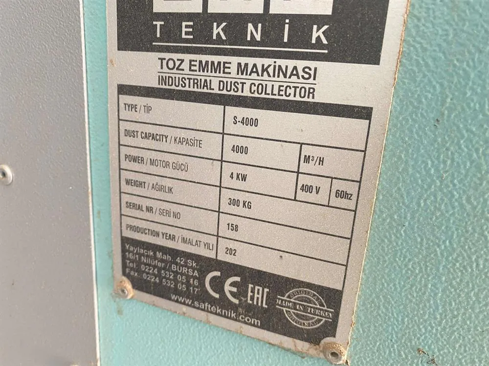 Saf Teknik S-4000 Toz Emme Makinesi (2022) — 3/3